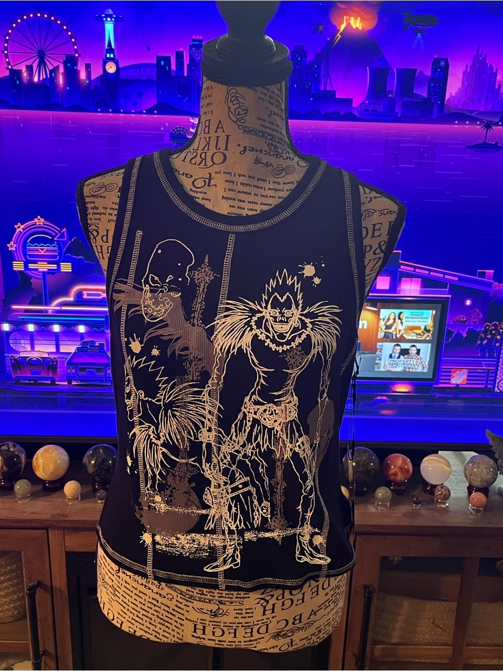 Death Note Ryuk Ribbed Tank Top XL NWT Hot Topic Anime Goth Black